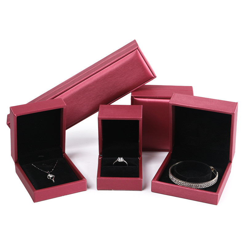Large Brushed Leather Jewelry Box Burgundy - Zakka Canada
