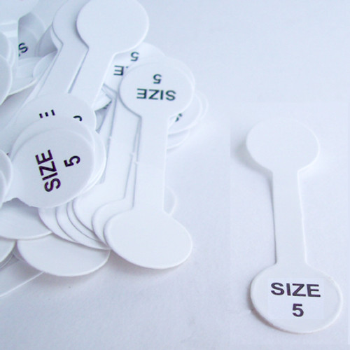 100 BarBell Tag Label Sticker White-Ring Size 5