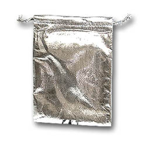 100 Metallic Fabric Bag Jewelry Gift Pouch Silver 6X8"