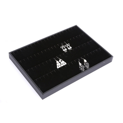 Velvet Earring Display Jewelry Tray Black