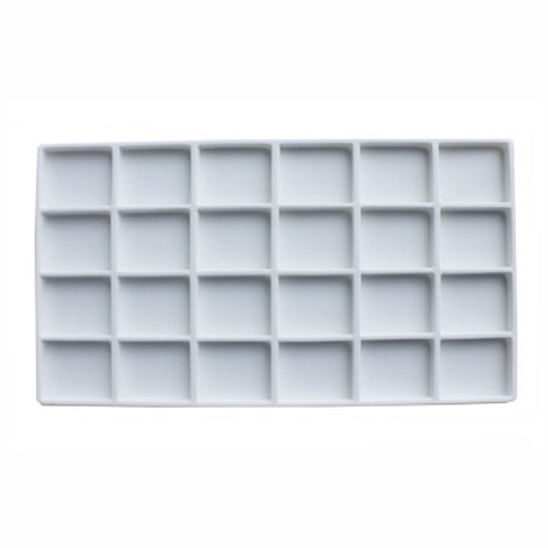 Flocked Tray Liner 24-Compartment Insert White