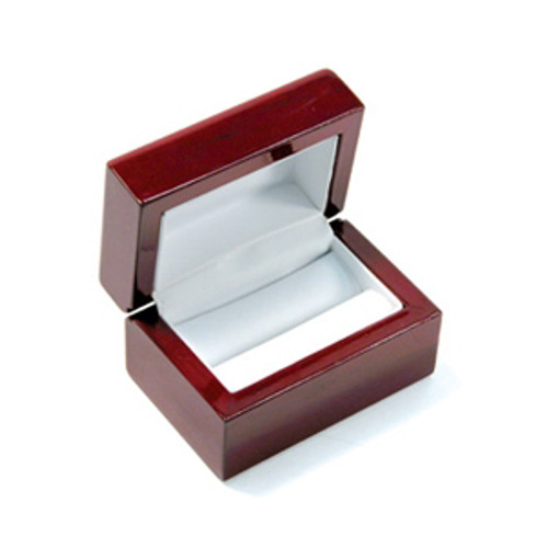 Rosewood Leather Double Ring Cufflink Box