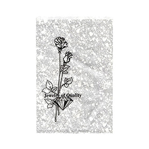 Paper Jewelry Gift Bag 6x9" Silver Rose (100)