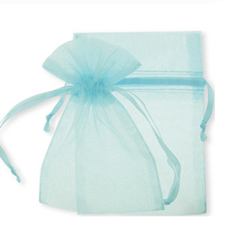 100 Organza Jewelry Bag Gift Pouch Light Blue 4X6" 