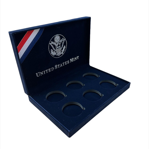 US Mint 6-Coin One Ounce Silver Bullion Velvet Box 