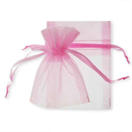 100 Organza Jewelry Bag Gift Pouch Pink 5X7"