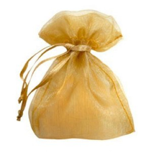 100 Organza Jewelry Bag Gift Pouch Gold 5X7"