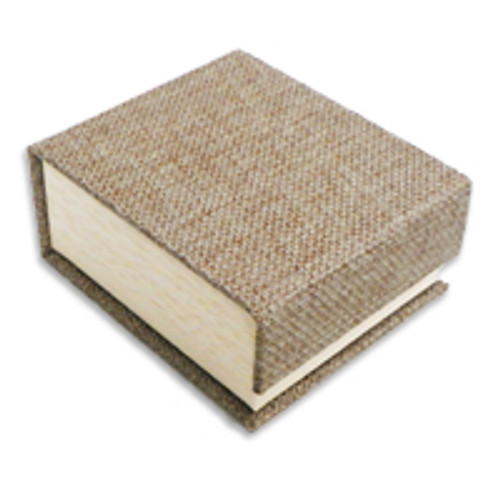 Deluxe Burlap Magnetic Earring Pendant Box
