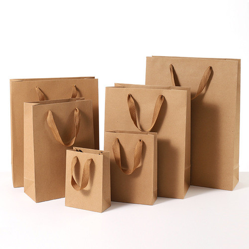 50 Kraft Paper Shopper Shopping  Bag 6x2.5x8" (15*6*20cm)