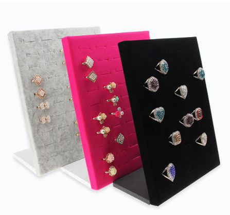 Upright 50-Ring Display Panel Black Velvet