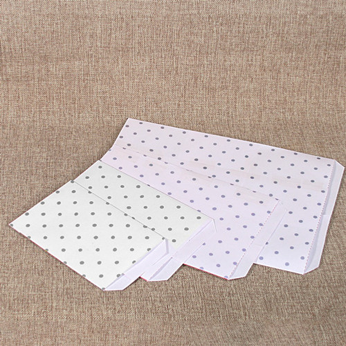 Paper Jewelry Gift Bag 4x6" Polka Dot Silver (100)