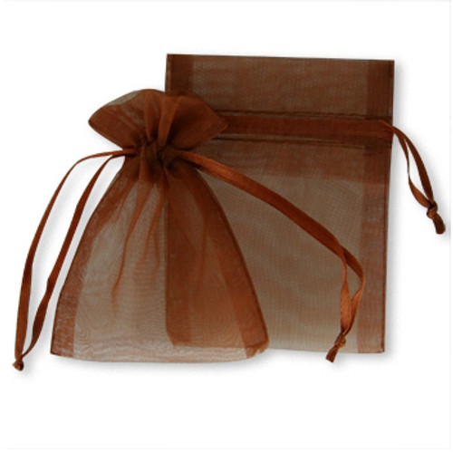 100 Organza Jewelry Bag Gift Pouch Brown 2.75X3.5"
