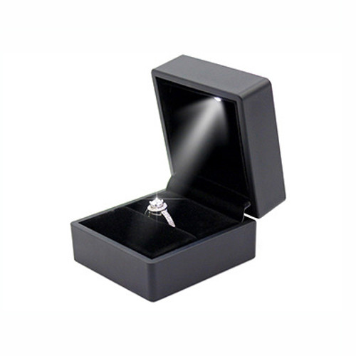 LED Jewelry Box for Ring Black