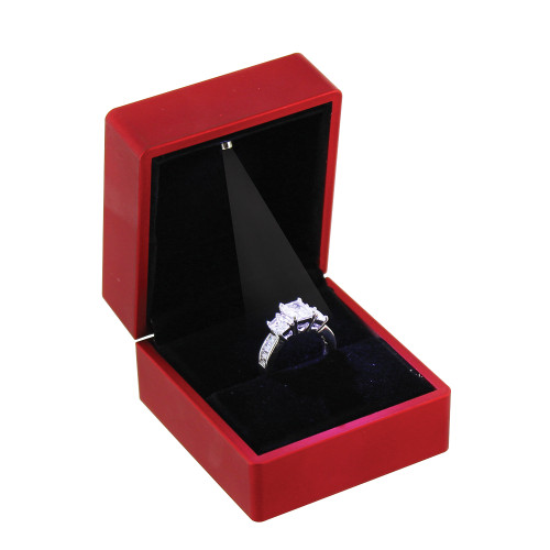 LED Jewelry Box for Ring Red