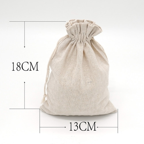 100pcs Jewellery Bag Gift Pouch 5" x 7" Cotton Beige (13*18cm)