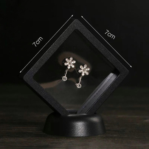 10 Suspension 3D Display Jewelry Gift Box 2 3/4" x 2 3/4" Black