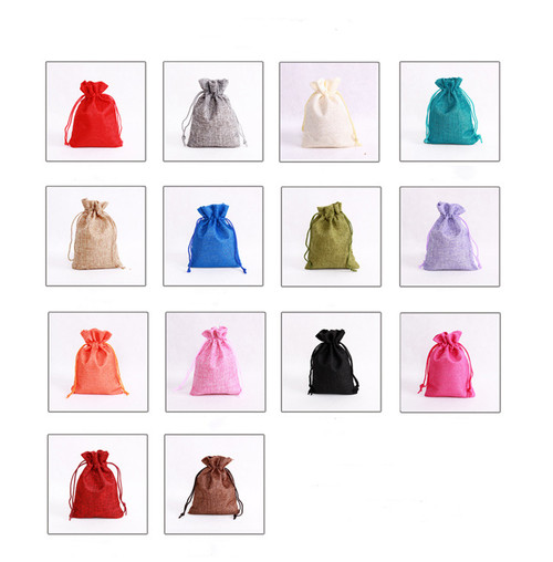 Custom Logo Print Burlap Bag Pouch