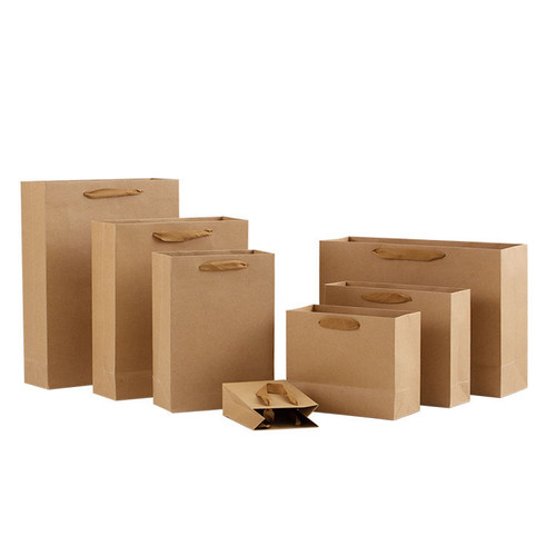 50 Gift Shopping Paper Tote Bag Kraft (Multiple Sizes)