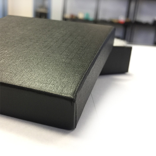 100 Jewellery Gift Box 3.75" x 3.75" x 1" (Foam Insert) Black Linen