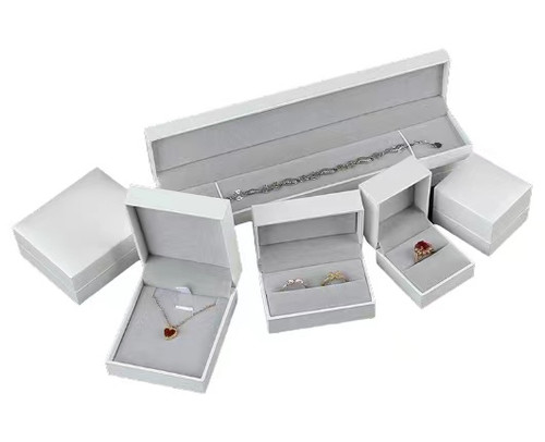 Faux Leather Jewelry Gift Boxes White
