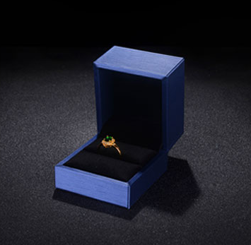 Large Brushed Leather Jewelry Box Blue