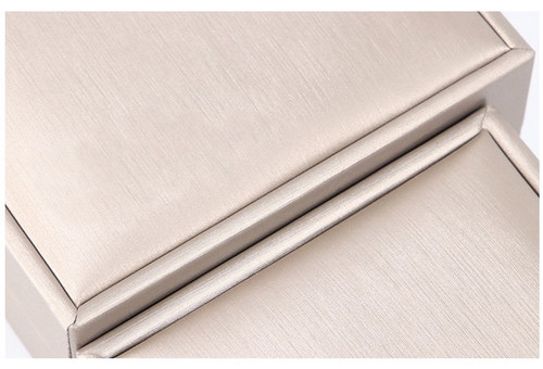 Large Brushed Leather Jewelry Box Light Gold