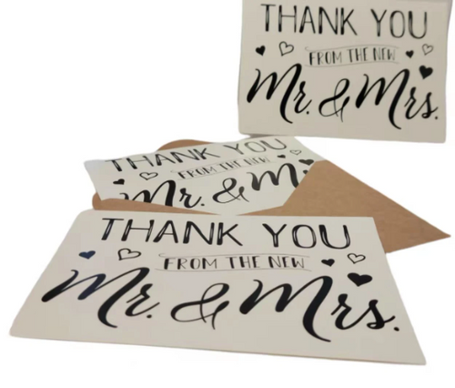 120 Pack "Mr & Mrs" Greeting Wedding Cards and Envelopes 4 x 6" 