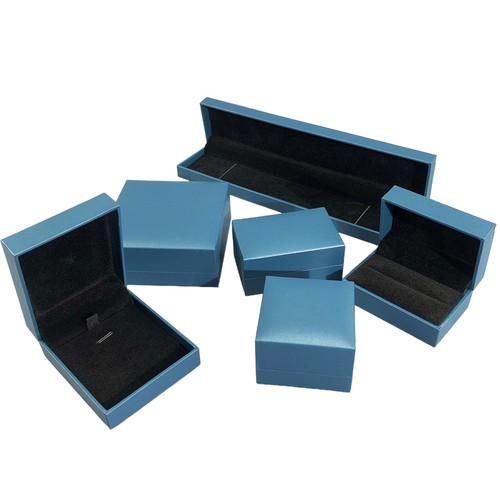 (Free Shipping) Leatherette Jewelry Boxes Pastel Blue
