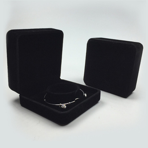 Earring Gift Box: Standard Size Flocked Black Velvet Jewelry Box