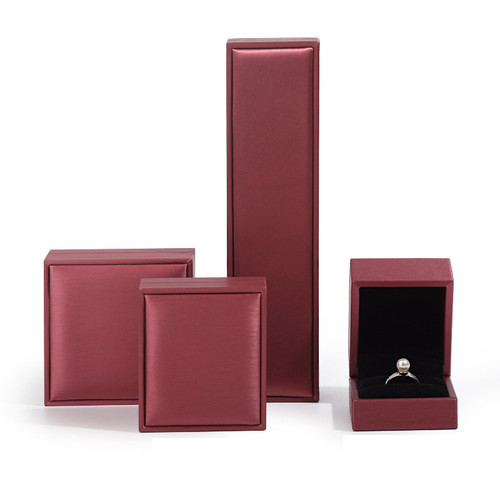 Large Brushed Leather Jewelry Box Burgundy