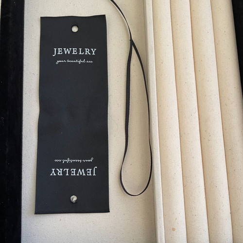 50pcs Fabric Earring Bracelet Hanging Ribbon Card Black