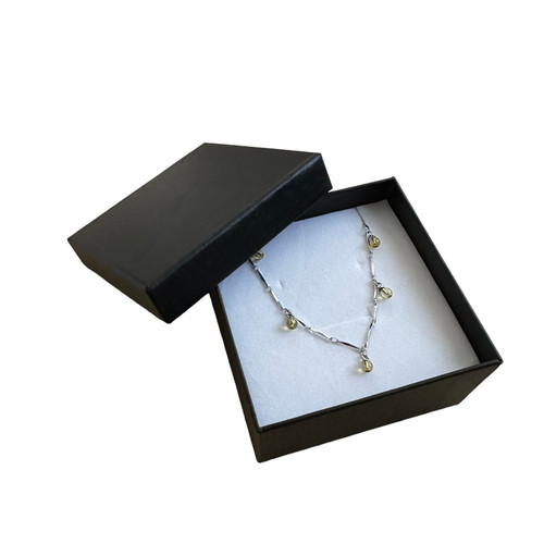 100 Jewelry Gift Box 3.75" x 3.75" x 2" (Foam Insert) Black Linen