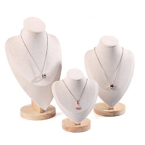 Set of 3 Neck Form Bust Necklace Jewelry Display Bust Beige