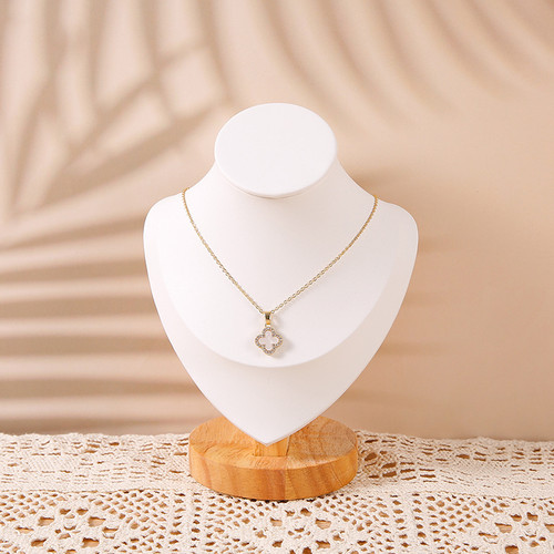 Set of 3 Neck Form Bust Necklace Jewelry Display Bust White Leather