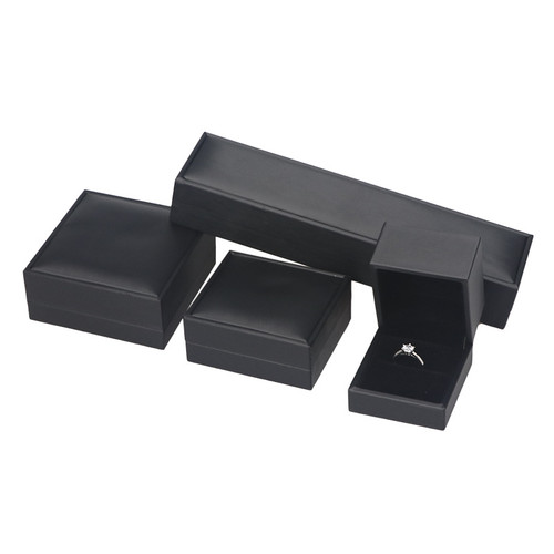 Large Brushed Leather Jewelry Box Black