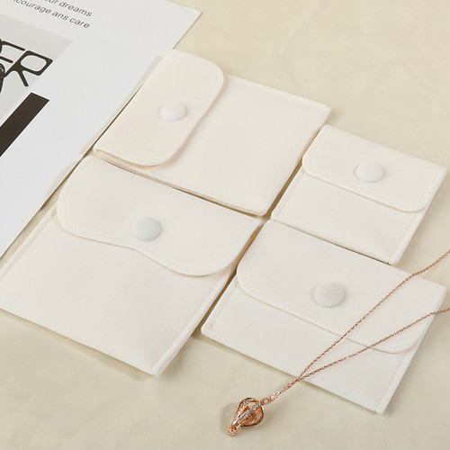 Premium Plush Velvet Pouch Bag Beige