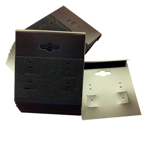 100 Plastic Earring Hanging Card 1.9"x2.1" Black Matte