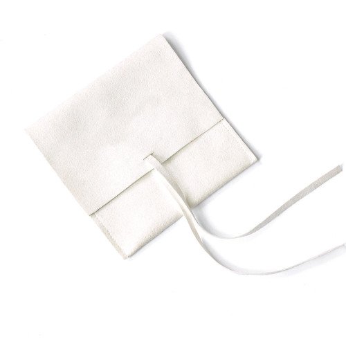 Deluxe Microfiber Velvet Jewelry Pouch 4x4" White