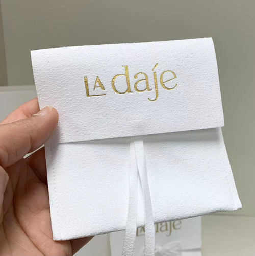 Deluxe Microfiber Velvet Jewelry Pouch 4x4" White