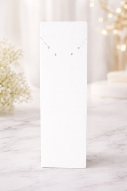 100pcs Paper Jewelry Card for Necklace Earring Set White 8"H x 2 3/8" W
