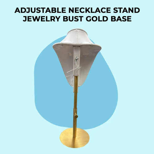 Adjustable Necklace Stand Jewelry Bust Gold Base  7.5"-12"