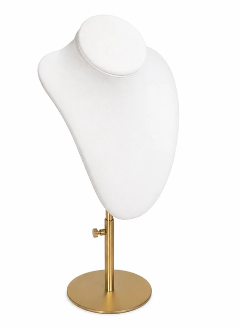 Adjustable Necklace Stand Jewelry Bust Gold Base  7.5"-12"