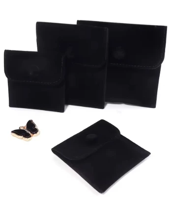 Premium Plush Velvet Pouch Bag Black