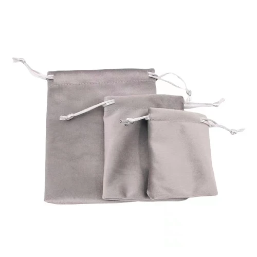 Silky Velvet Pouches Grey