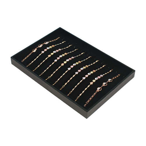 Velvet Necklace Bracelet Display Tray Black 