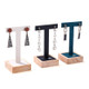 Wood Earring T Display Stand Leather Black