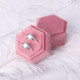 Large Premium Velvet Box Hexagon For Double Ring (65*57*55mm)