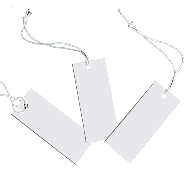 String Tags 100 Tie-On Elastic String Price Label Tag White 1.5