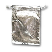 100 Metallic Fabric Bag Jewelry Gift Pouch Silver 5X7"