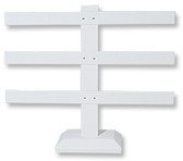 Earring T-Bar(12 pairs) Display Stand White Leather